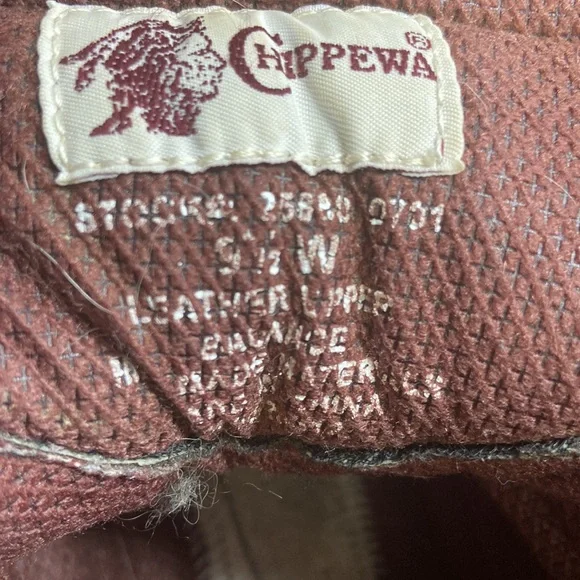 Chippewa Boots Brown Leather Work Snow Insulated Boots sz 9 1/2W